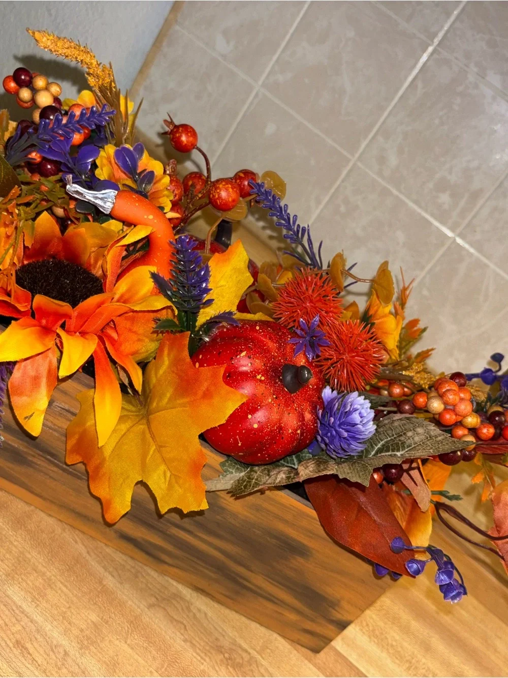 Autumn Decorative Pumpkin Bundle with Fall Floral Arrangement